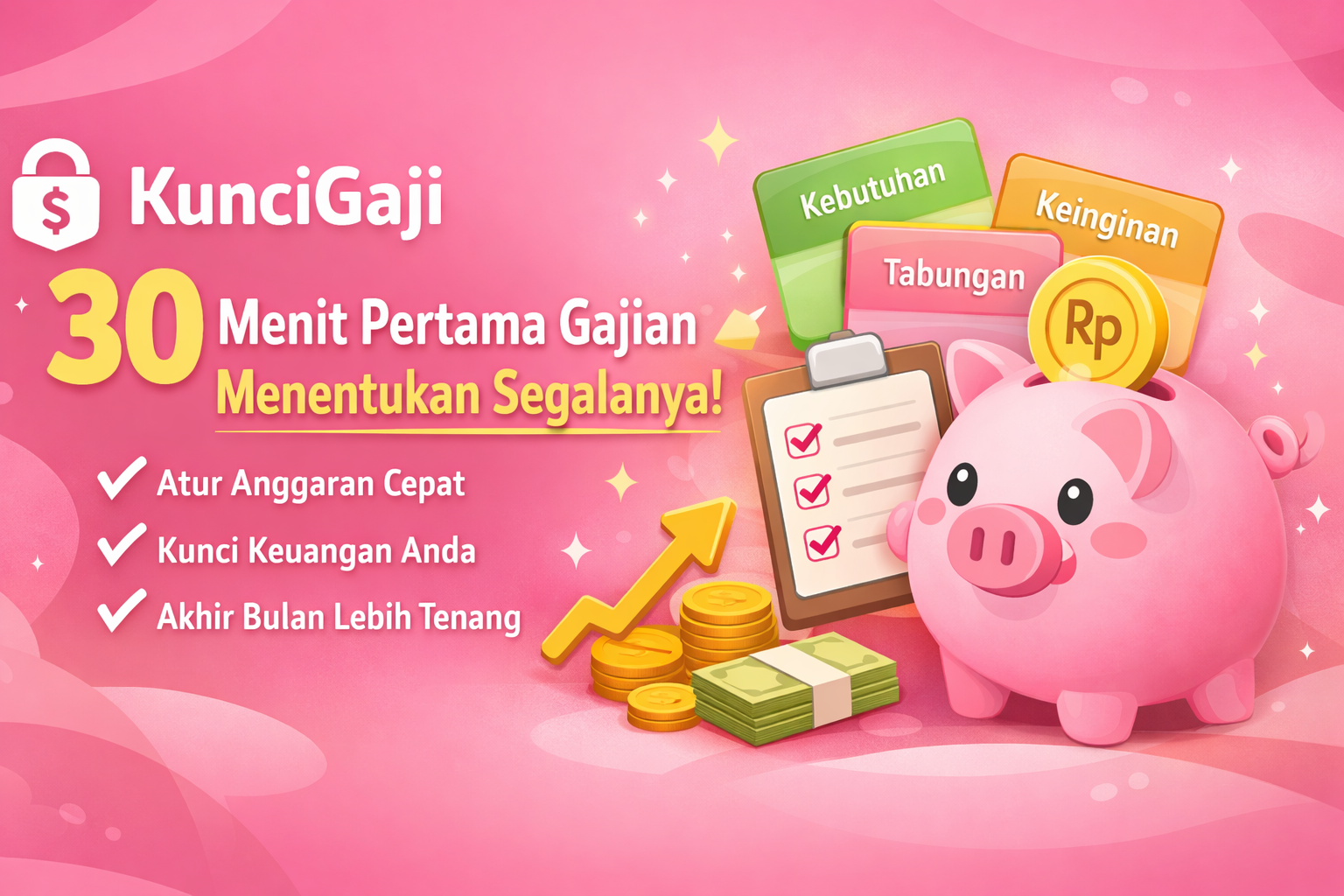 Tampilan fitur utama aplikasi KunciGaji